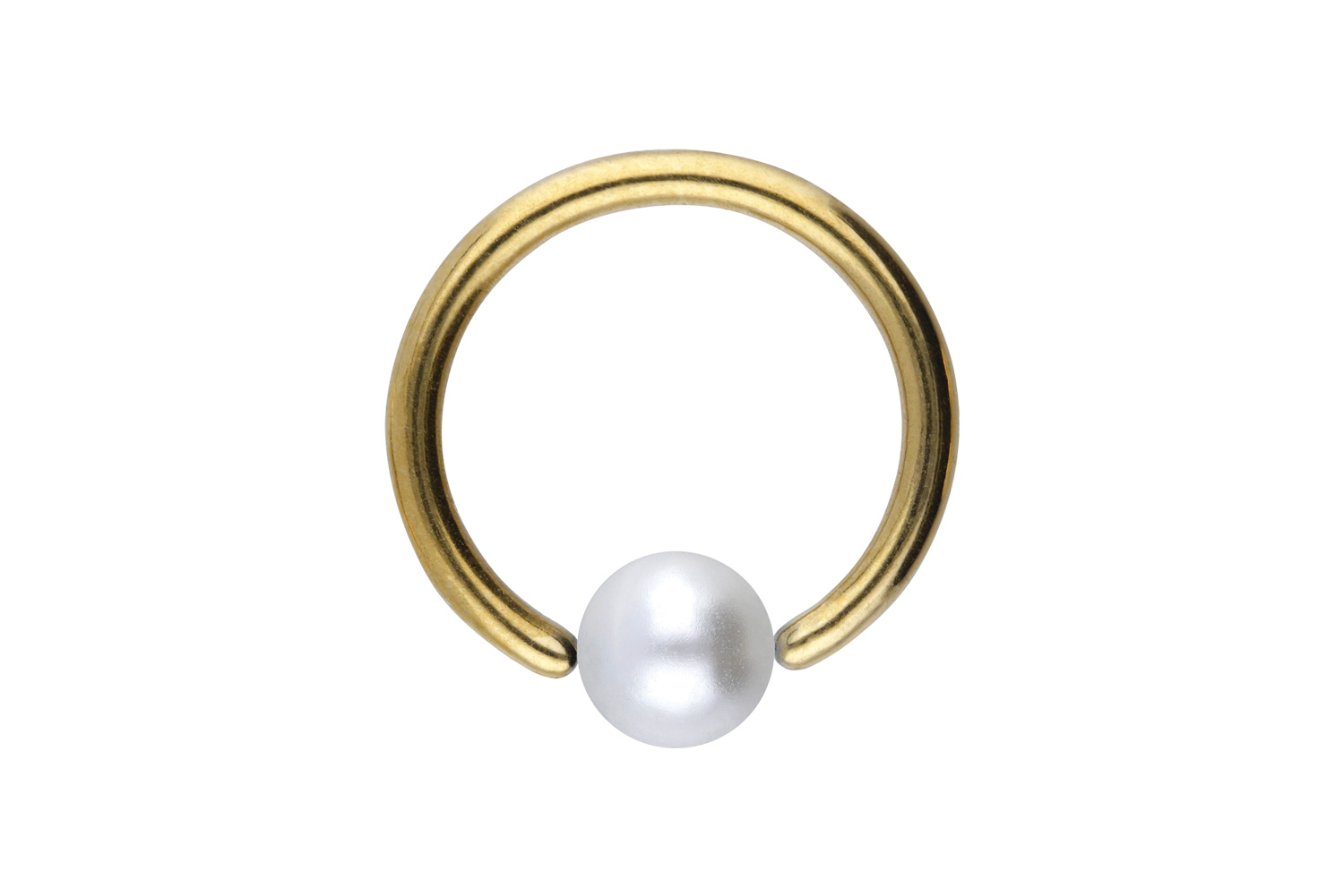 Titan Klemmkugelring Piercing SYNTHETISCHE PERLE